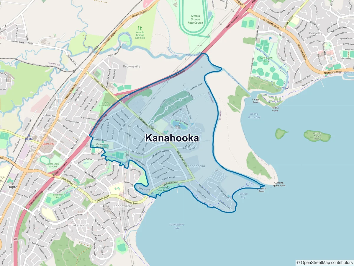 Map of Kanahooka, NSW, Australia