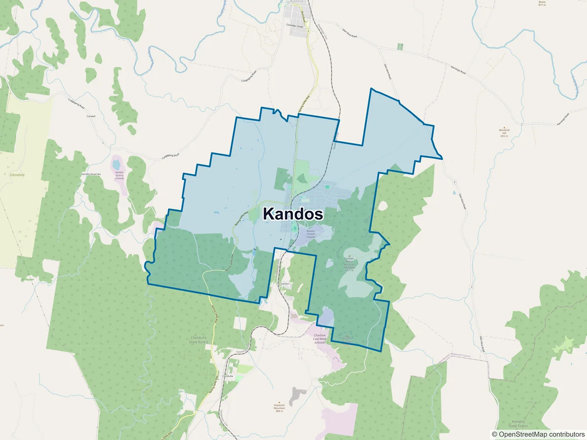 Map of Kandos, NSW, Australia