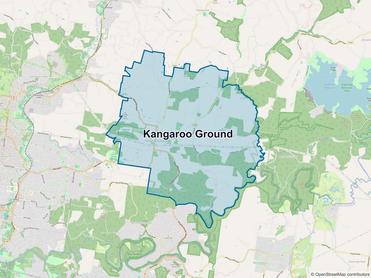 Map of Kangaroo Ground, VIC, Australia
