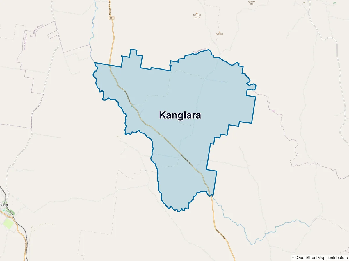Map of Kangiara, NSW, Australia