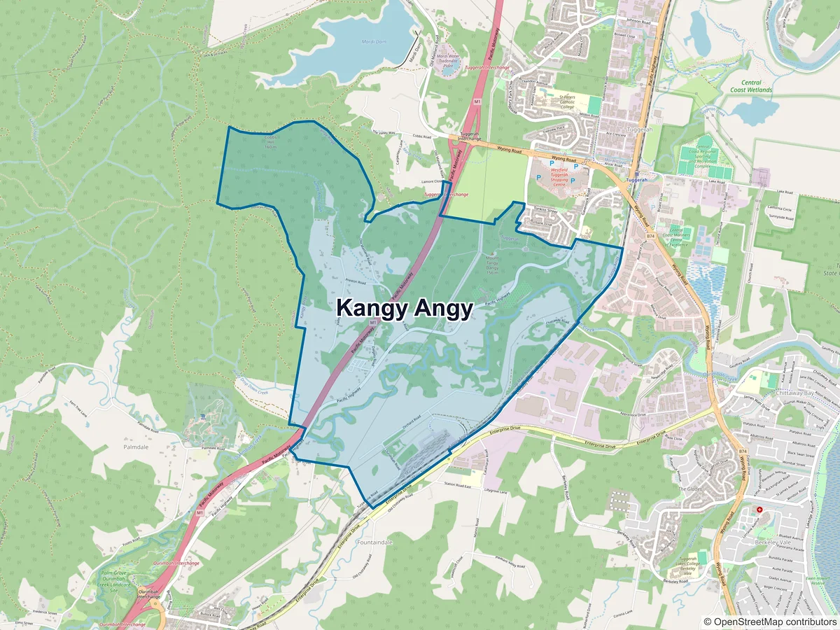 Map of Kangy Angy, NSW, Australia