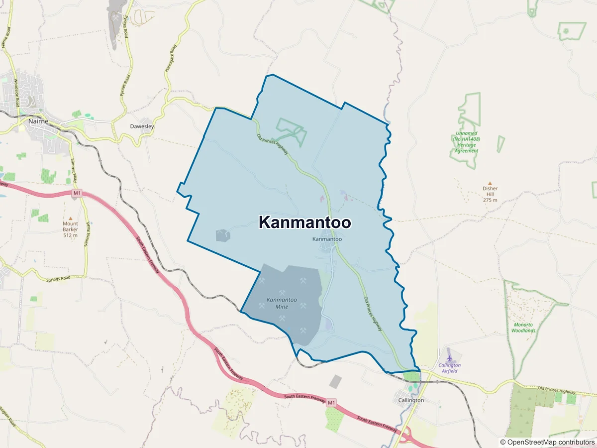 Map of Kanmantoo, SA, Australia