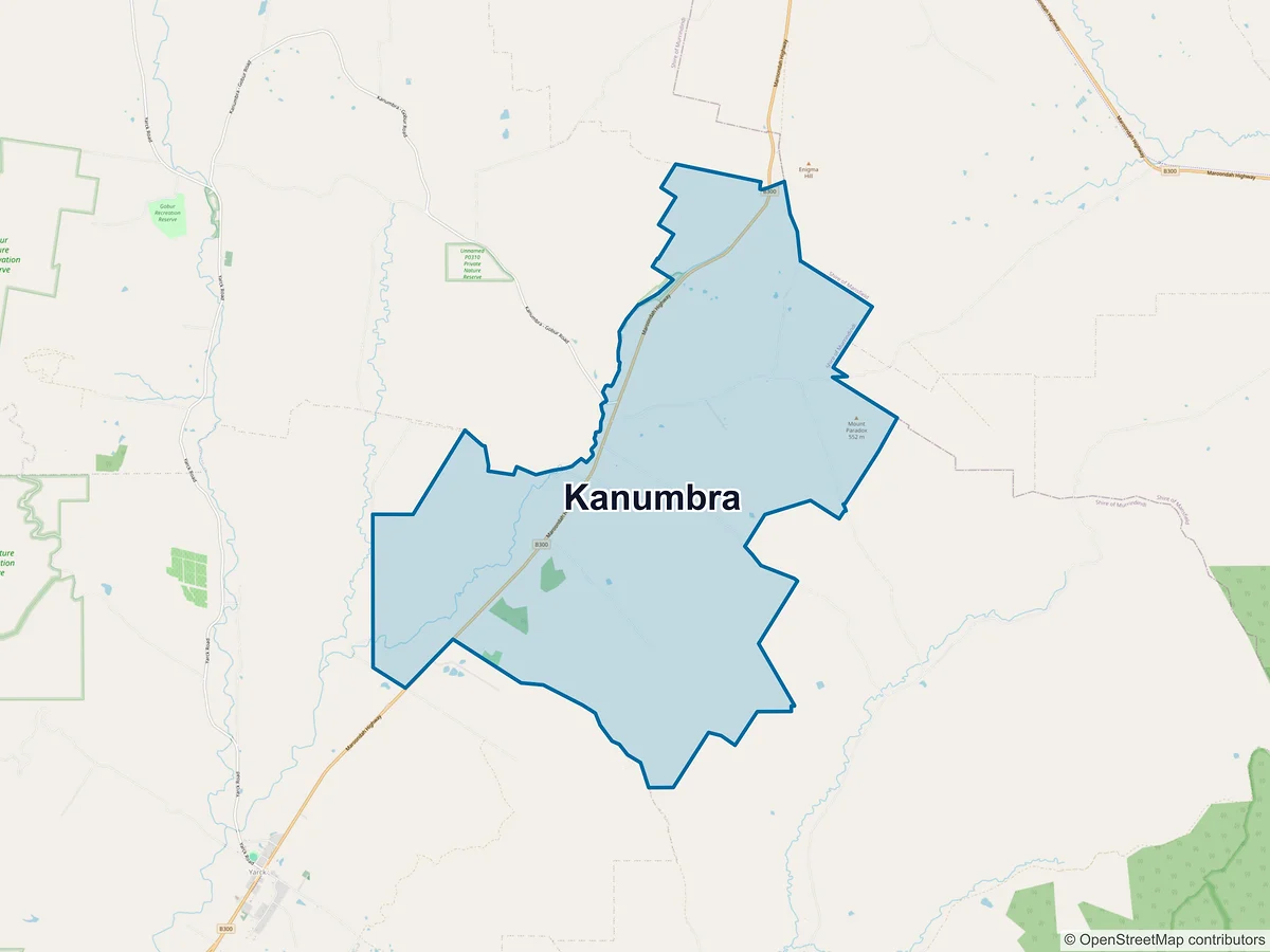 Map of Kanumbra, VIC, Australia