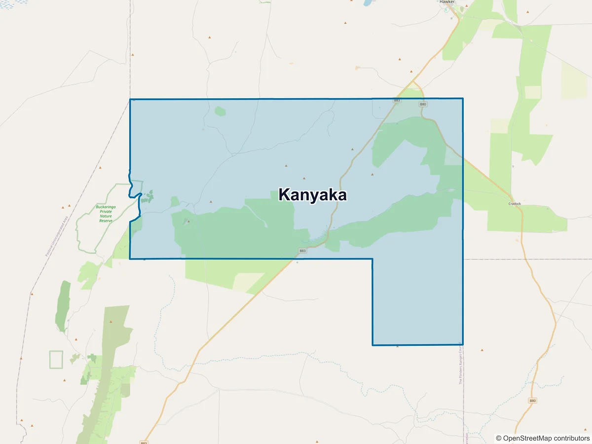 Map of Kanyaka, SA, Australia