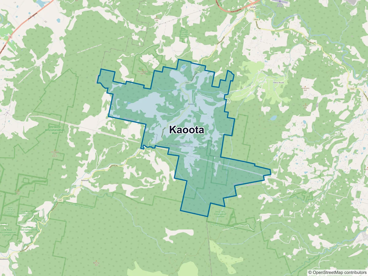 Map of Kaoota, TAS, Australia