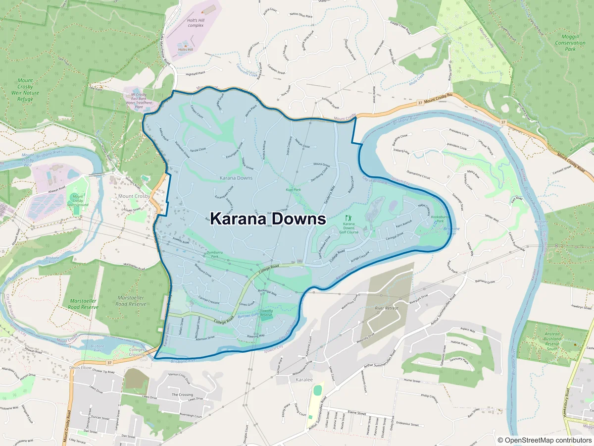 Map of Karana Downs, QLD, Australia