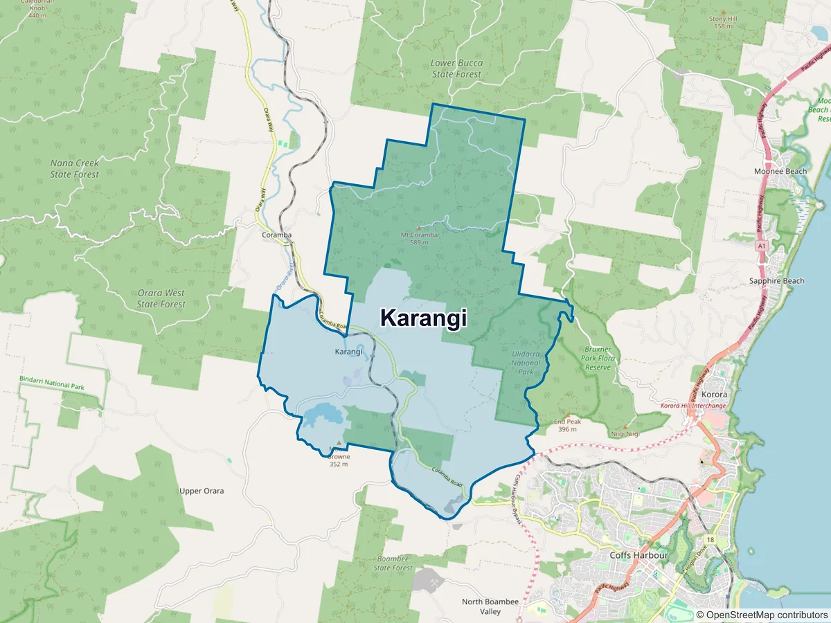 Map of Karangi, NSW, Australia