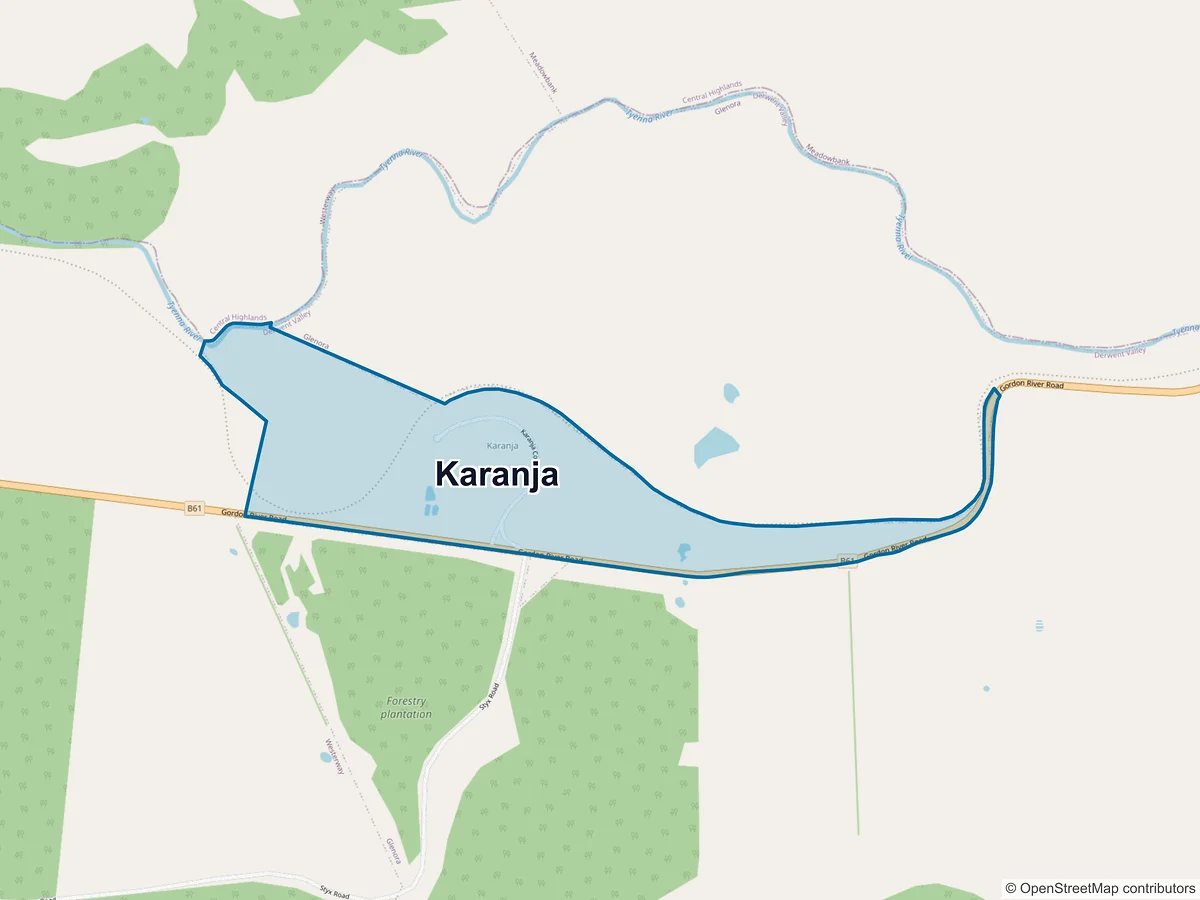 Map of Karanja, TAS, Australia
