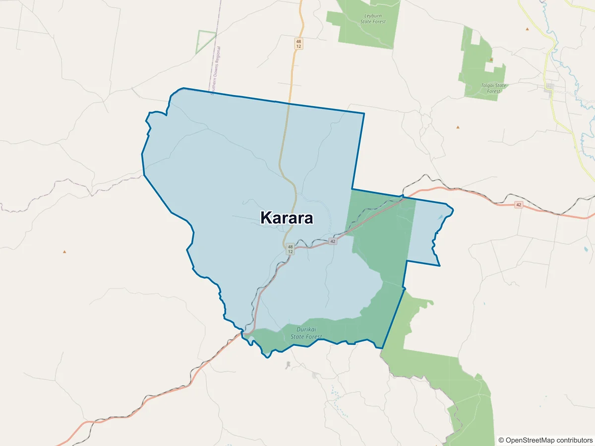 Map of Karara, QLD, Australia