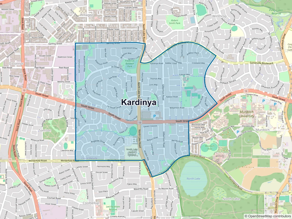 Map of Kardinya, WA, Australia