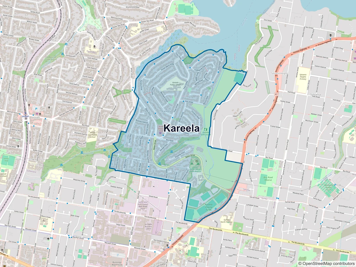 Map of Kareela, NSW, Australia