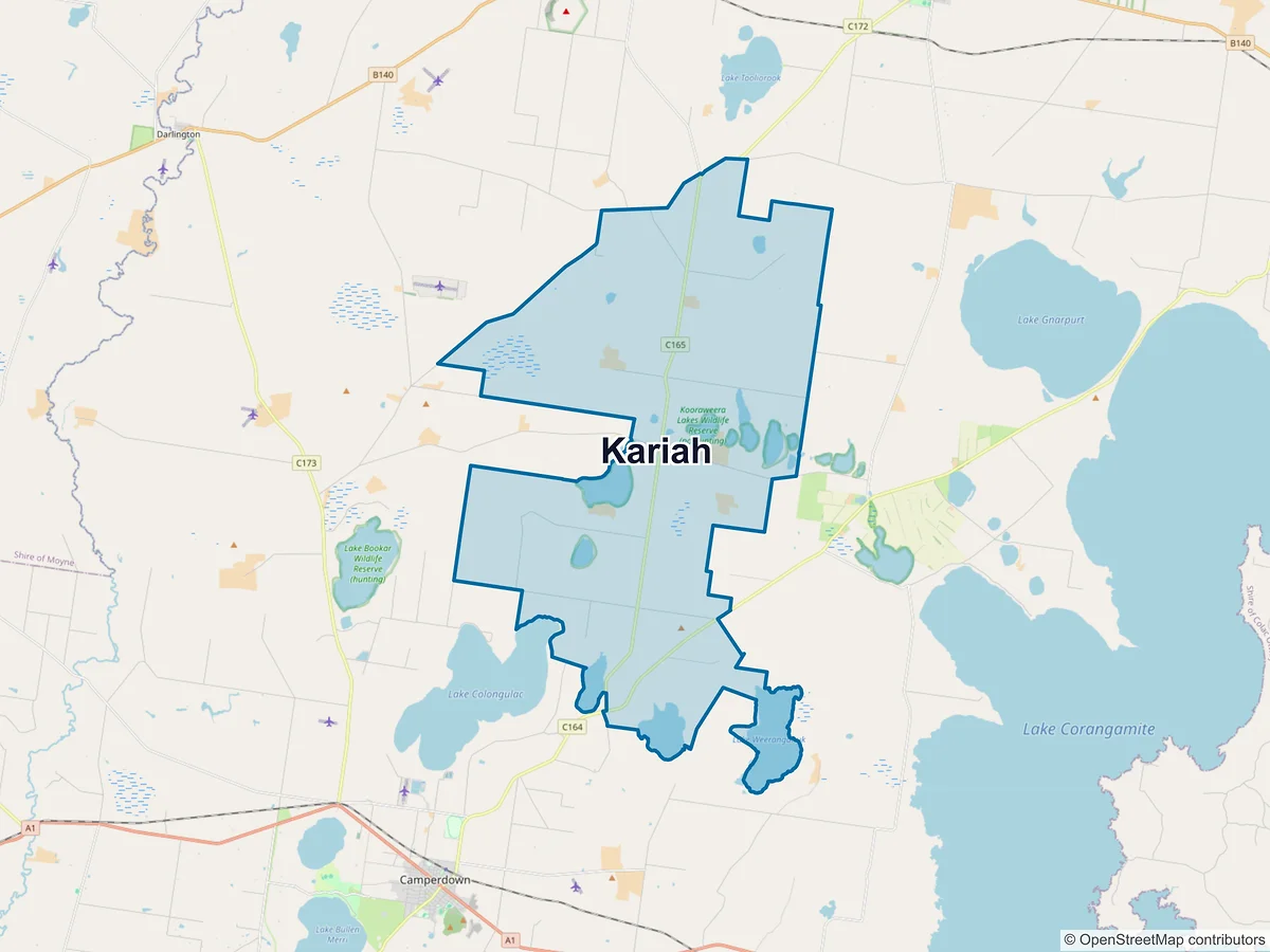 Map of Kariah, VIC, Australia