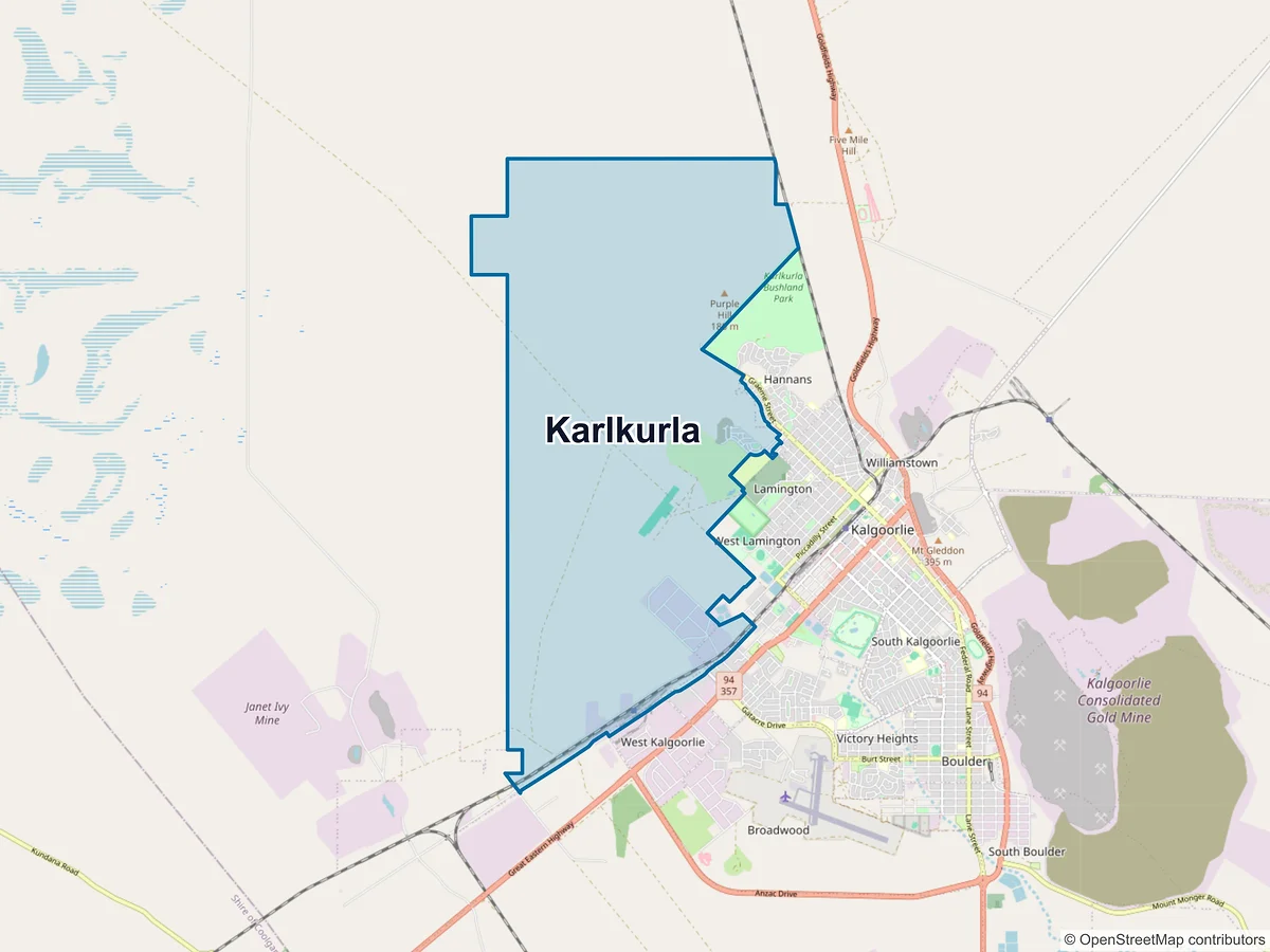 Map of Karlkurla, WA, Australia