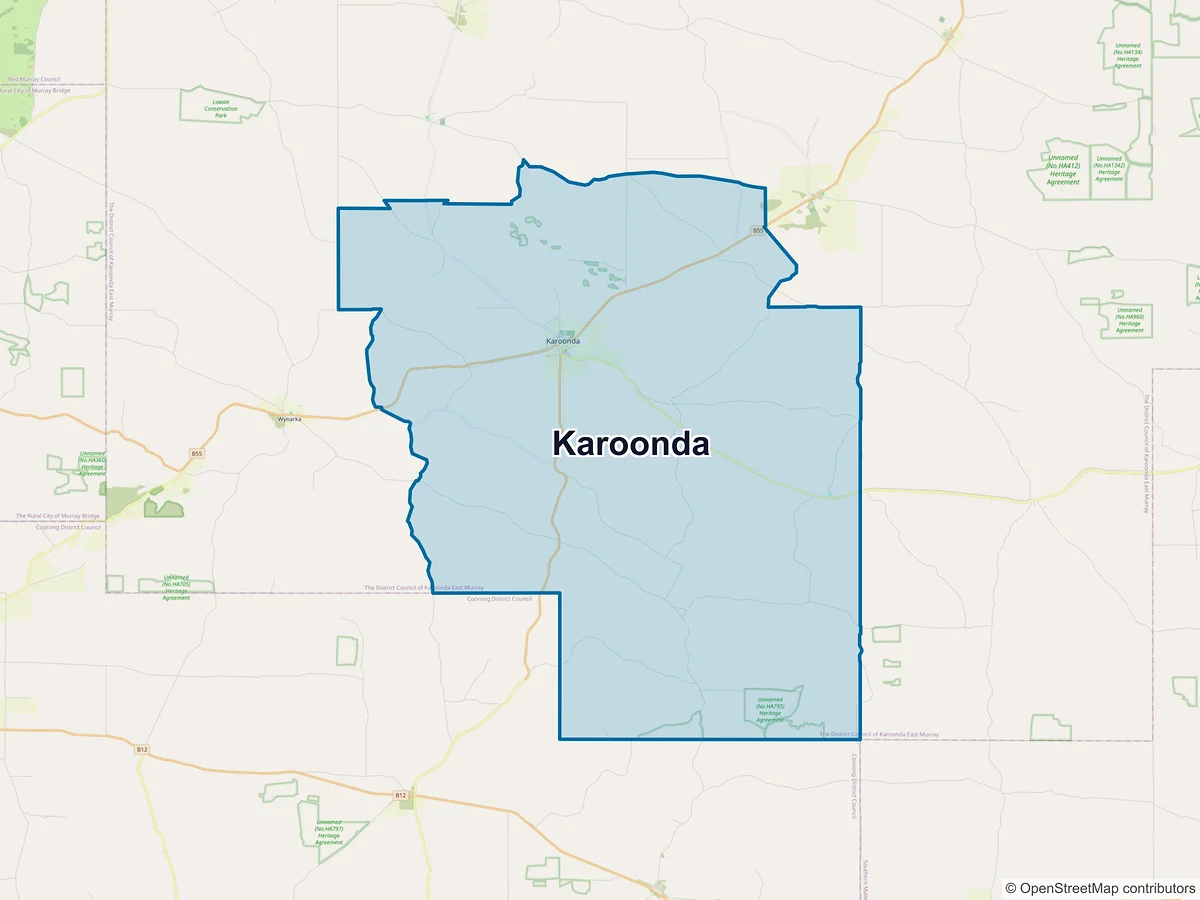 Map of Karoonda, SA, Australia