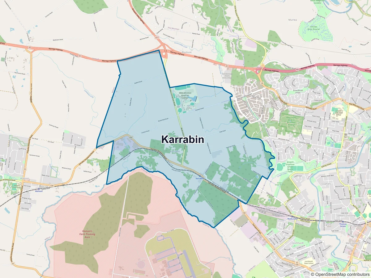 Map of Karrabin, QLD, Australia