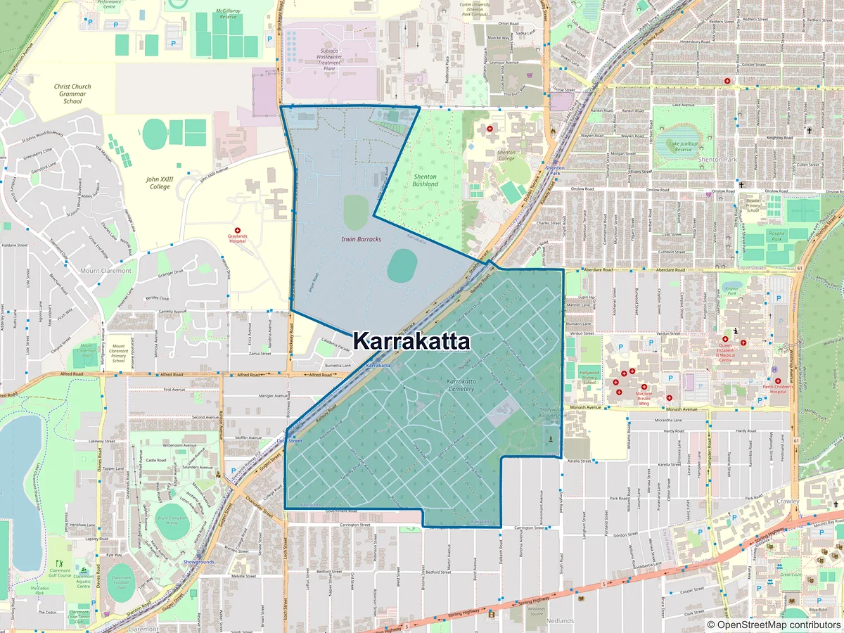 Map of Karrakatta, WA, Australia