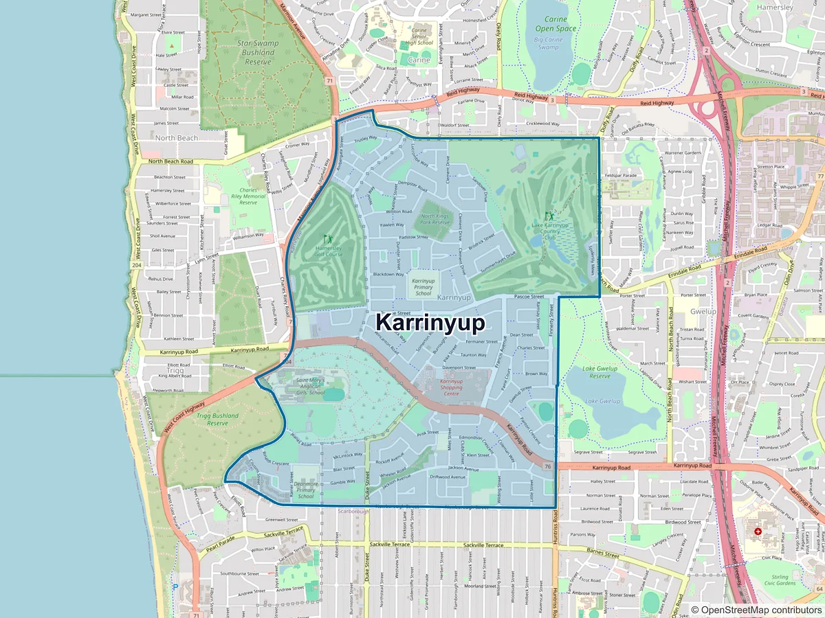 Map of Karrinyup, WA, Australia