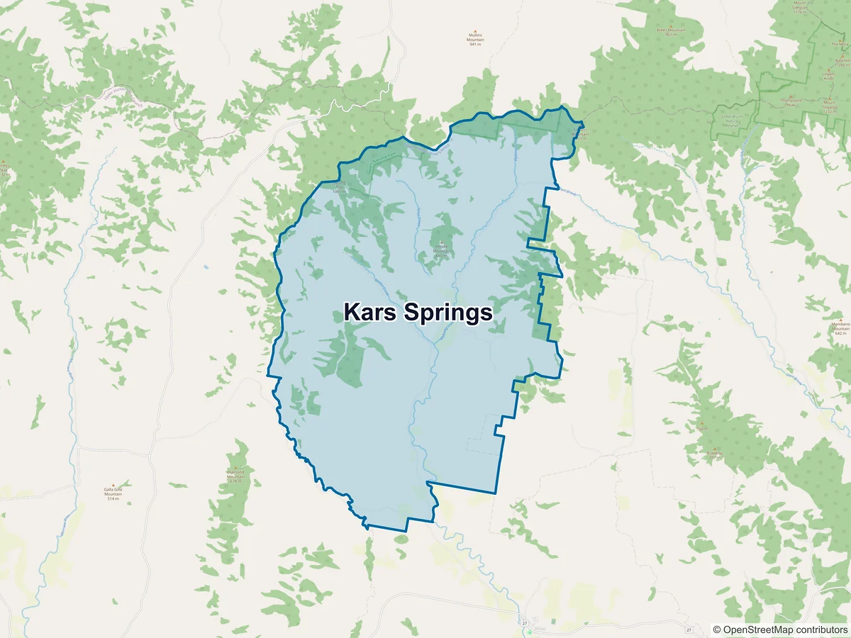 Map of Kars Springs, NSW, Australia