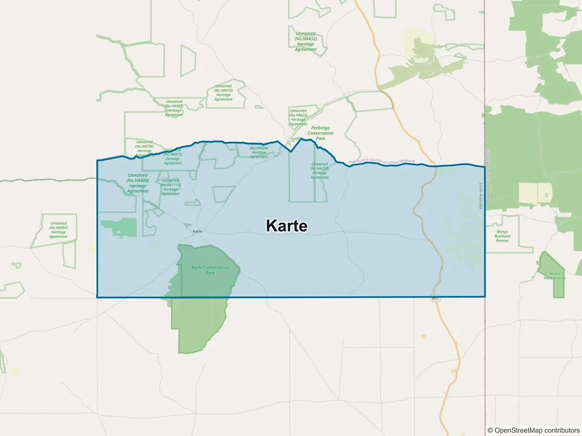 Map of Karte, SA, Australia
