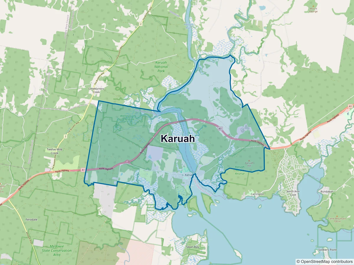 Map of Karuah, NSW, Australia