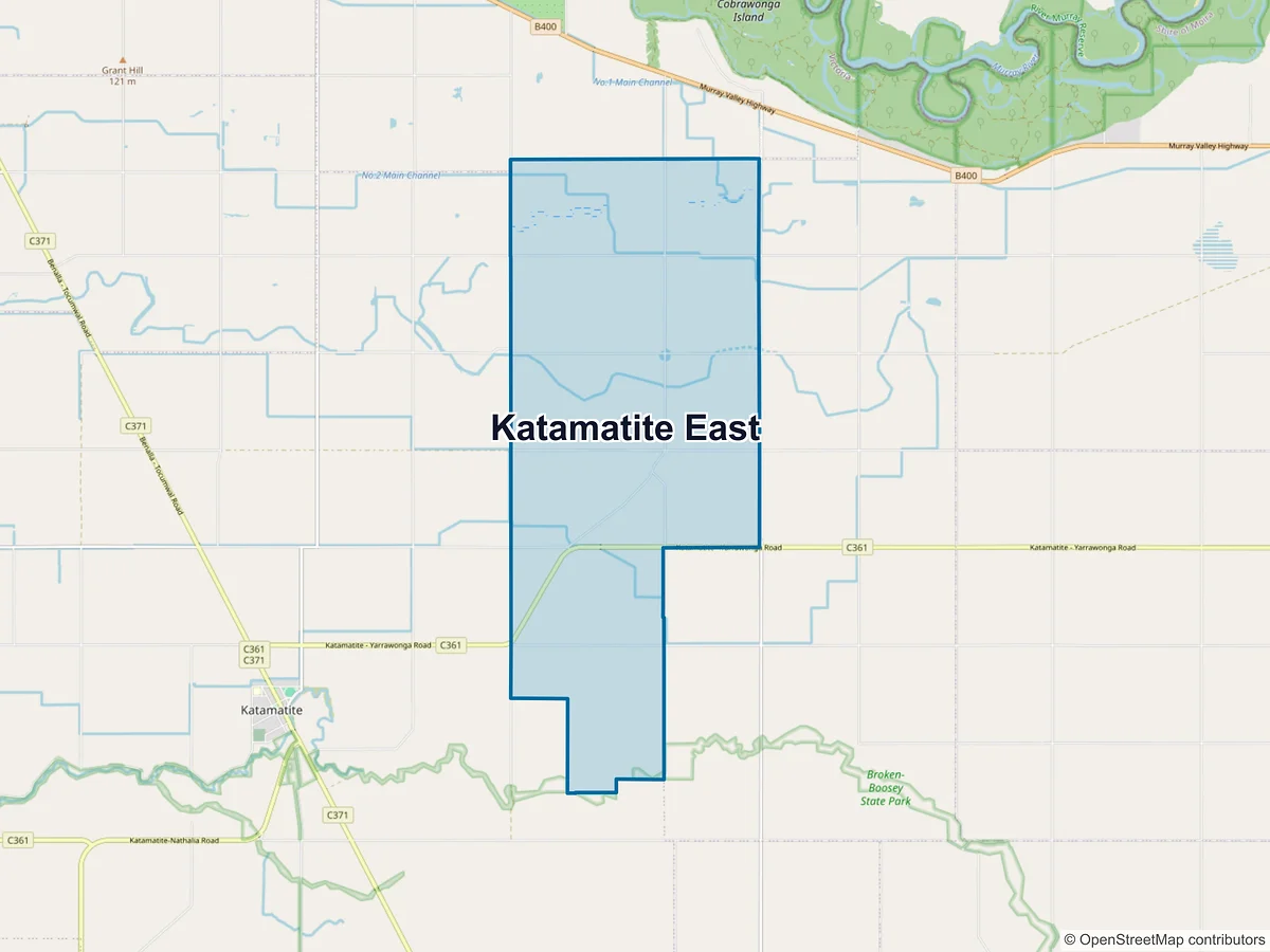 Map of Katamatite East, VIC, Australia