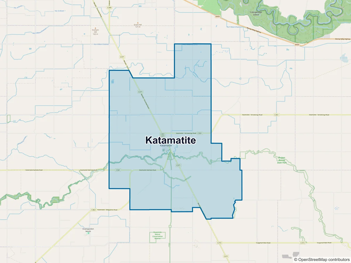 Map of Katamatite, VIC, Australia