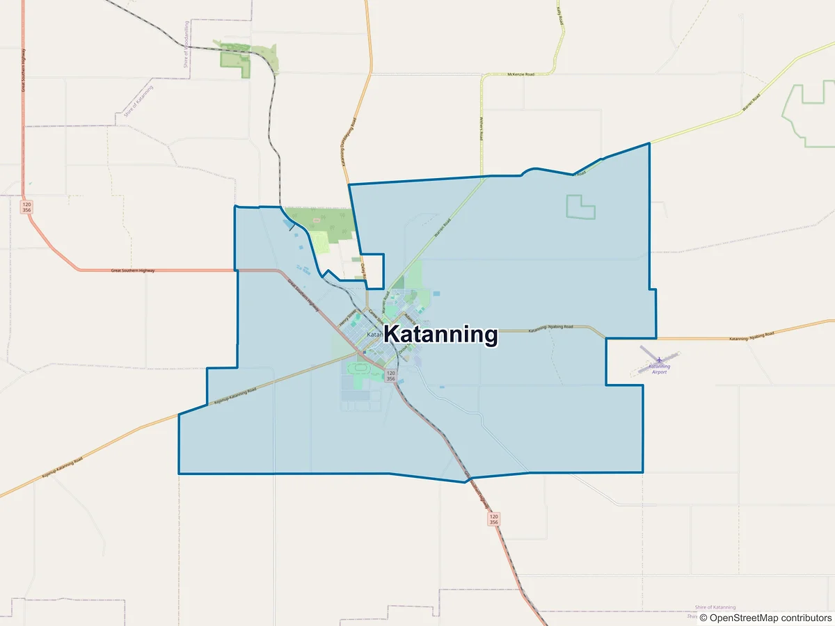 Map of Katanning, WA, Australia