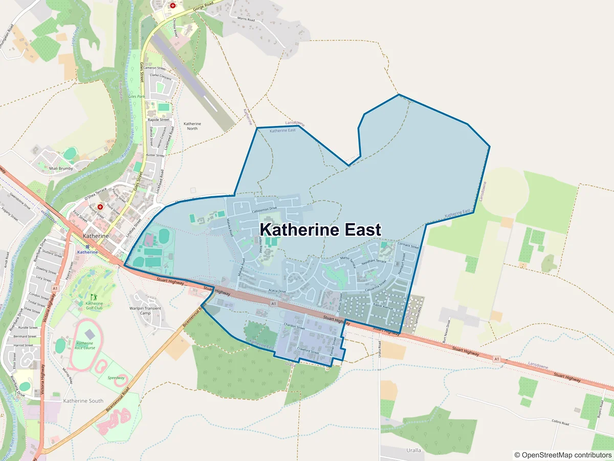 Map of Katherine East, NT, Australia
