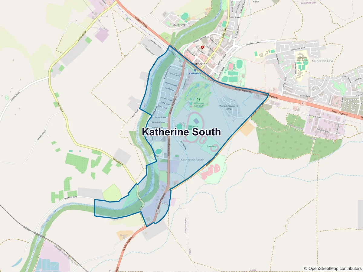 Map of Katherine South, NT, Australia