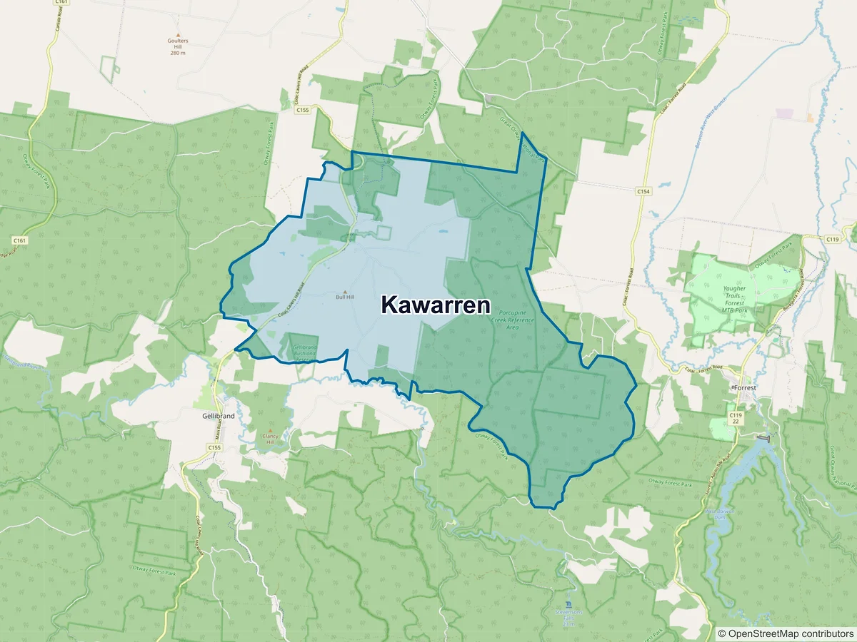 Map of Kawarren, VIC, Australia