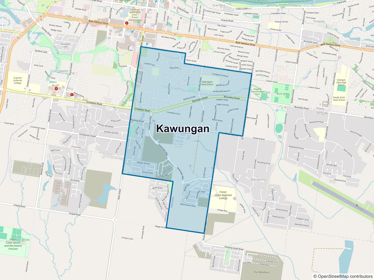 Map of Kawungan, QLD, Australia