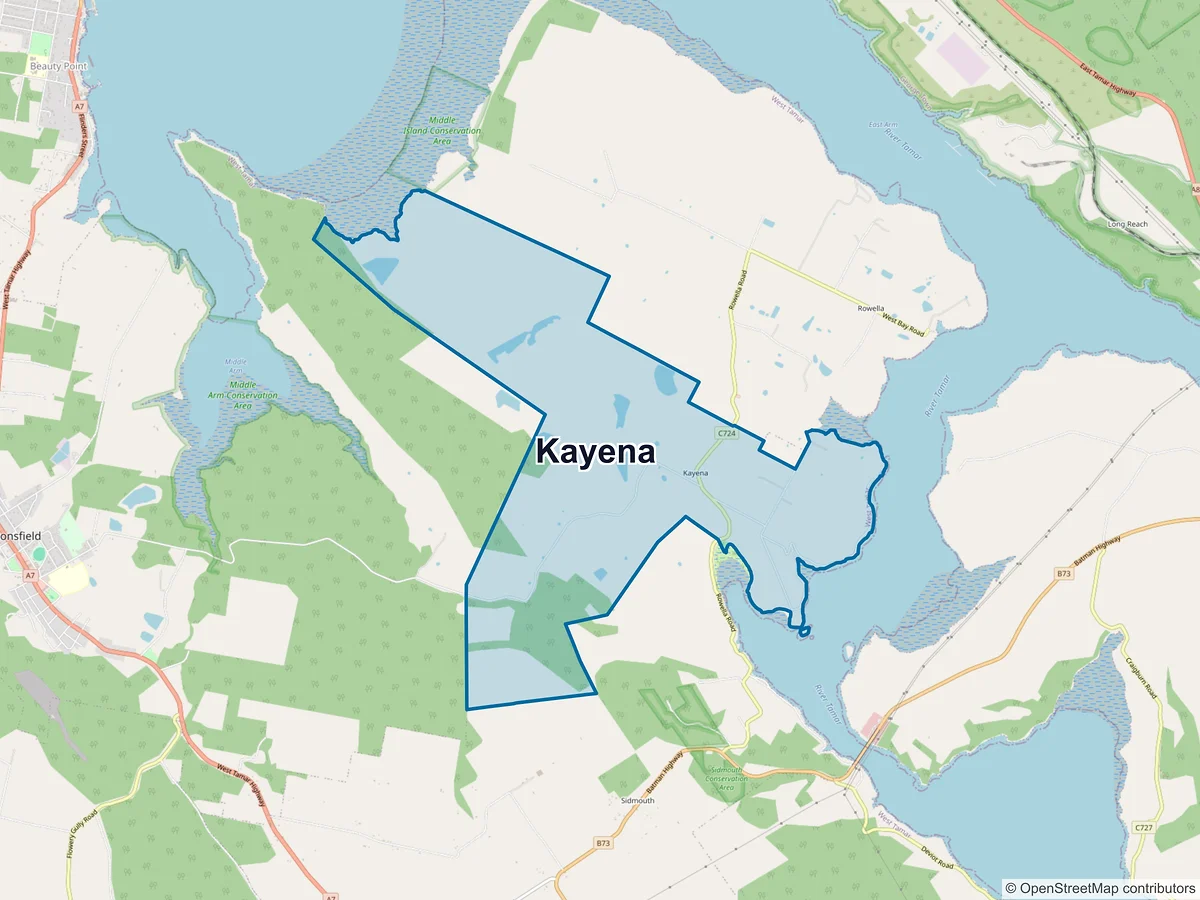 Map of Kayena, TAS, Australia