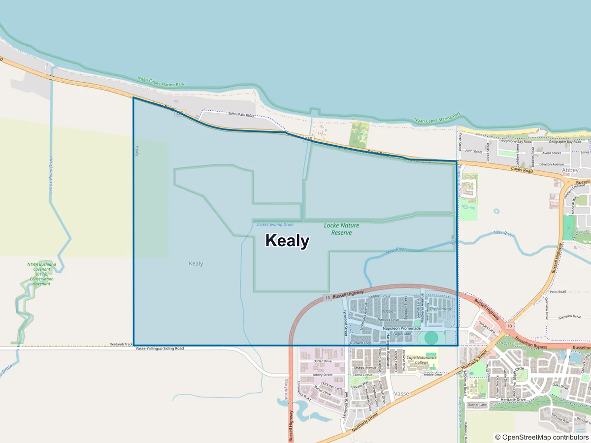 Map of Kealy, WA, Australia