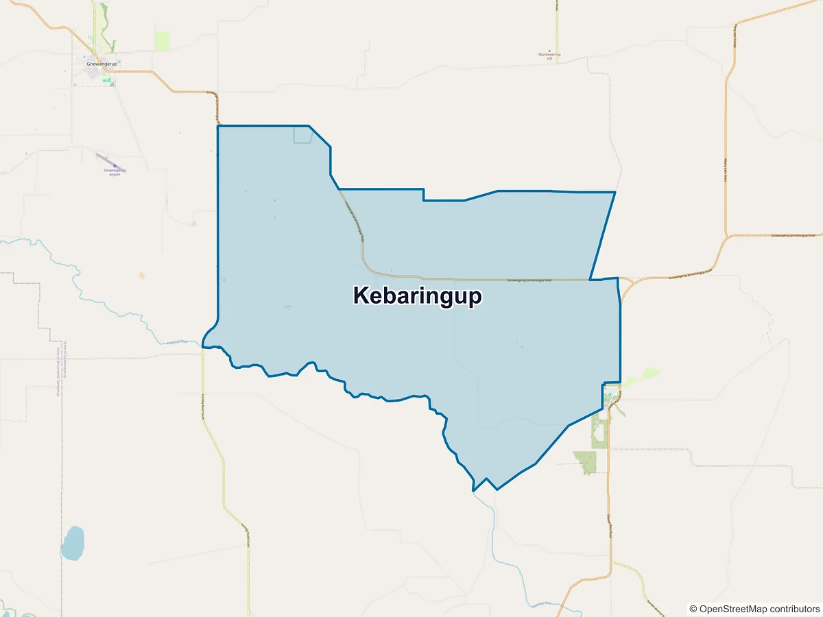 Map of Kebaringup, WA, Australia