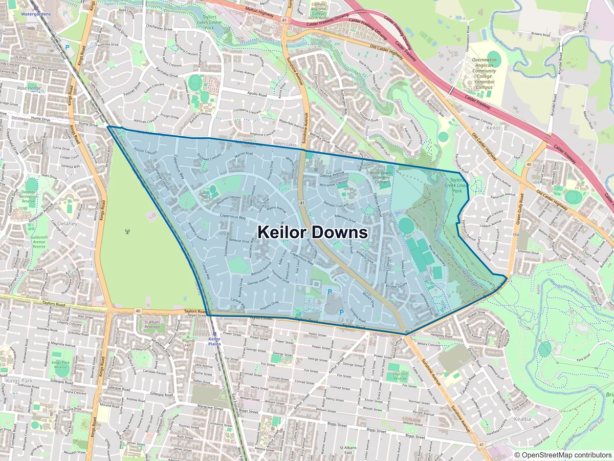 Map of Keilor Downs, VIC, Australia