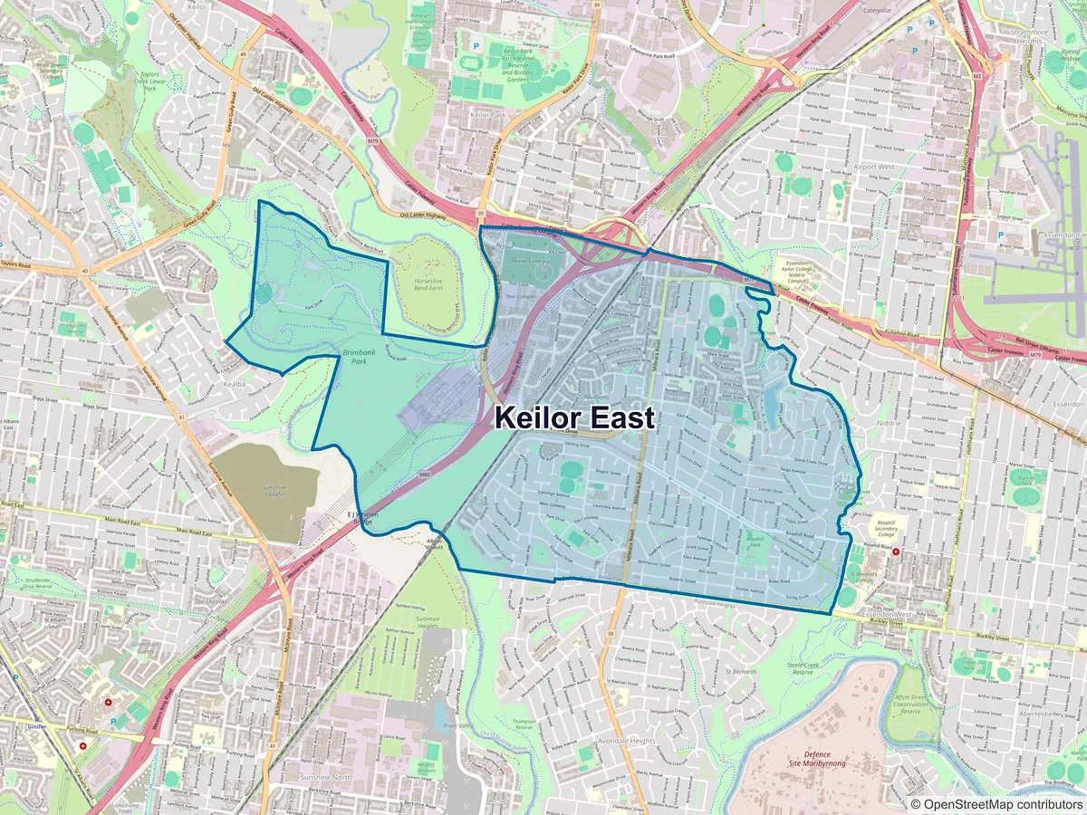 Map of Keilor East, VIC, Australia