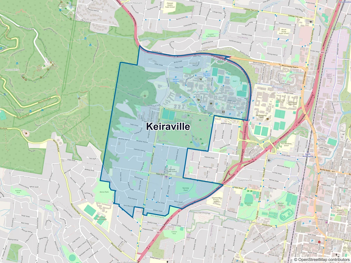 Map of Keiraville, NSW, Australia