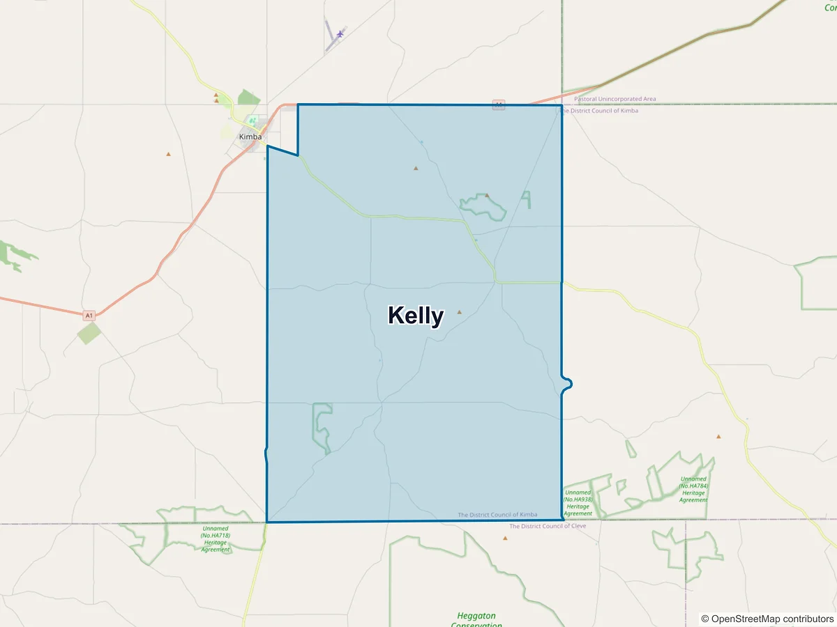 Map of Kelly, SA, Australia