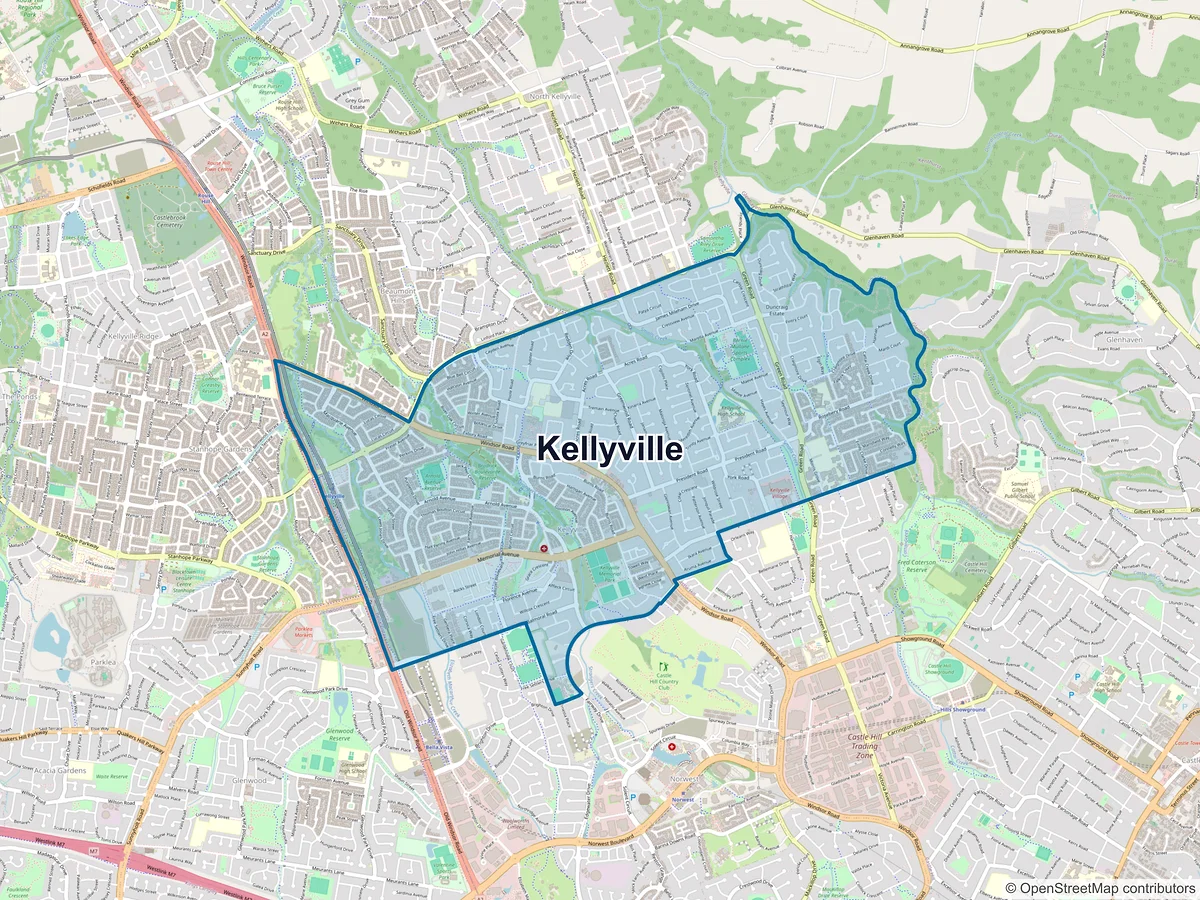 Map of Kellyville, NSW, Australia