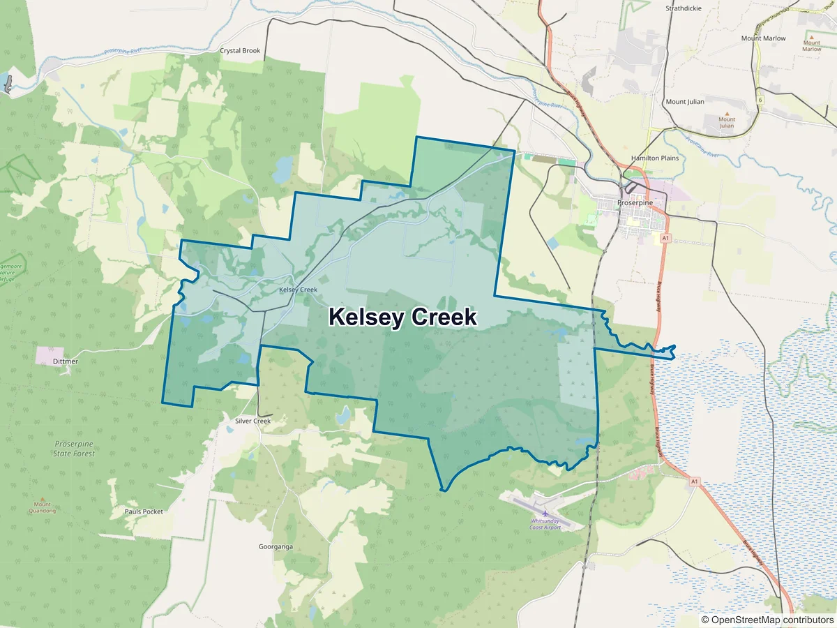 Map of Kelsey Creek, QLD, Australia