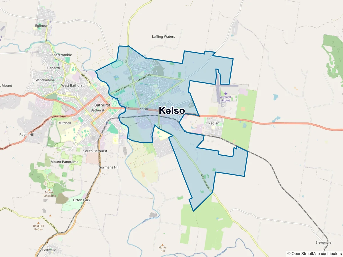 Map of Kelso, NSW, Australia