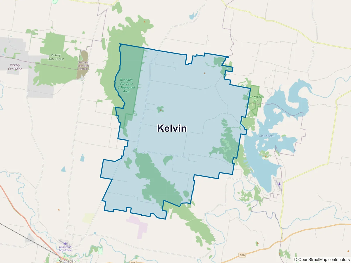 Map of Kelvin, NSW, Australia