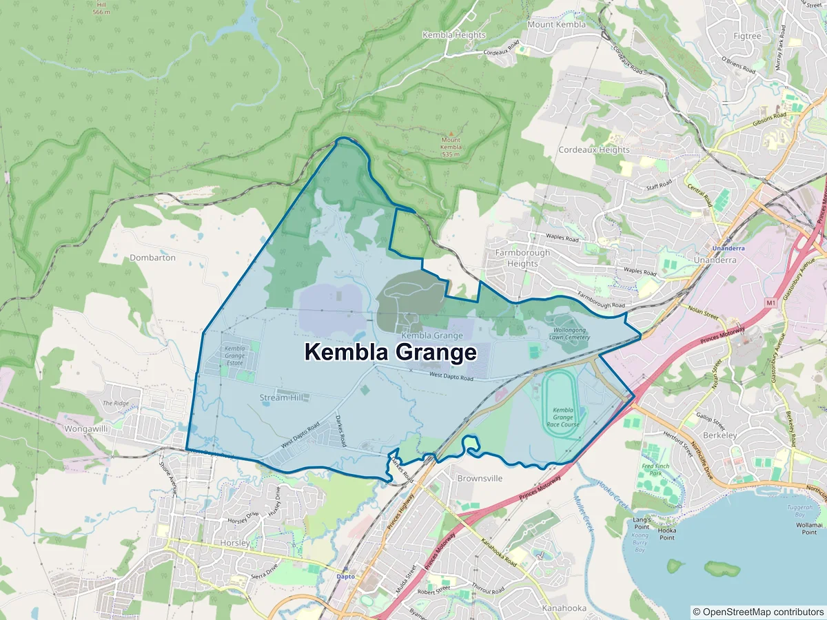 Map of Kembla Grange, NSW, Australia
