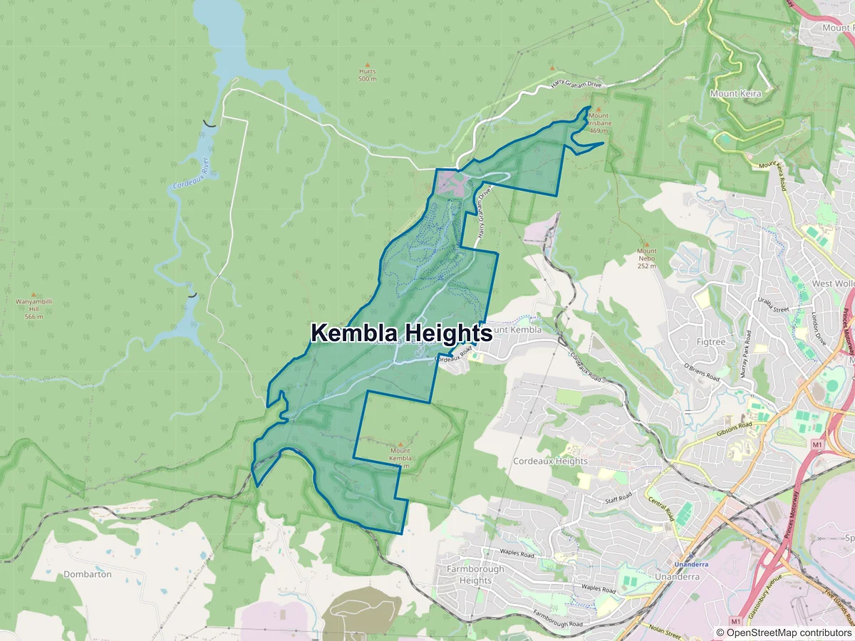 Map of Kembla Heights, NSW, Australia