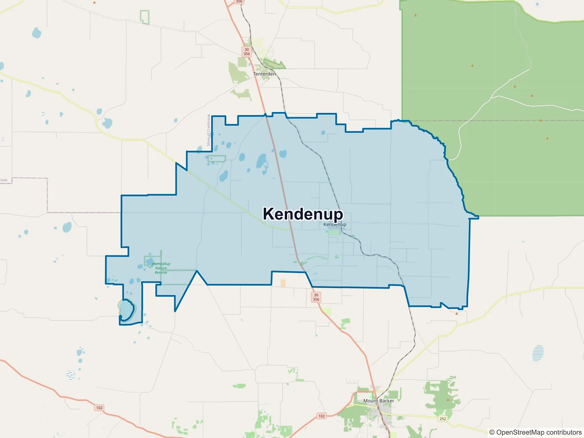 Map of Kendenup, WA, Australia
