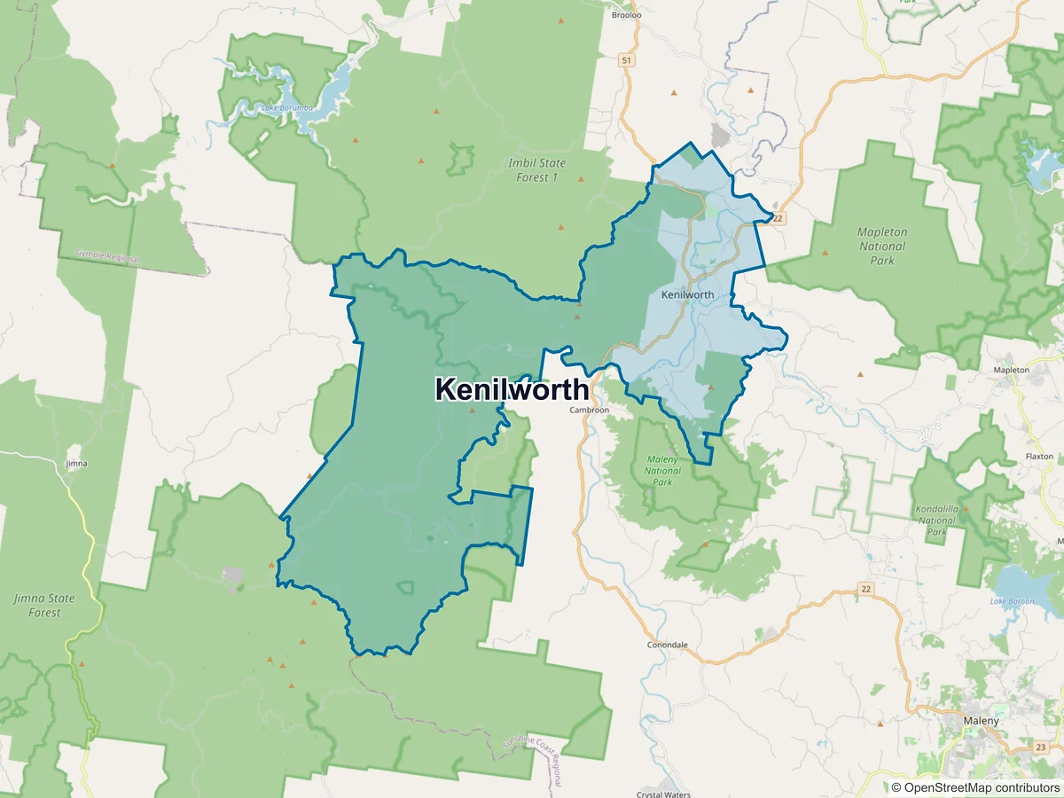 Map of Kenilworth, QLD, Australia