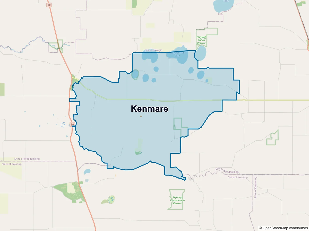 Map of Kenmare, WA, Australia