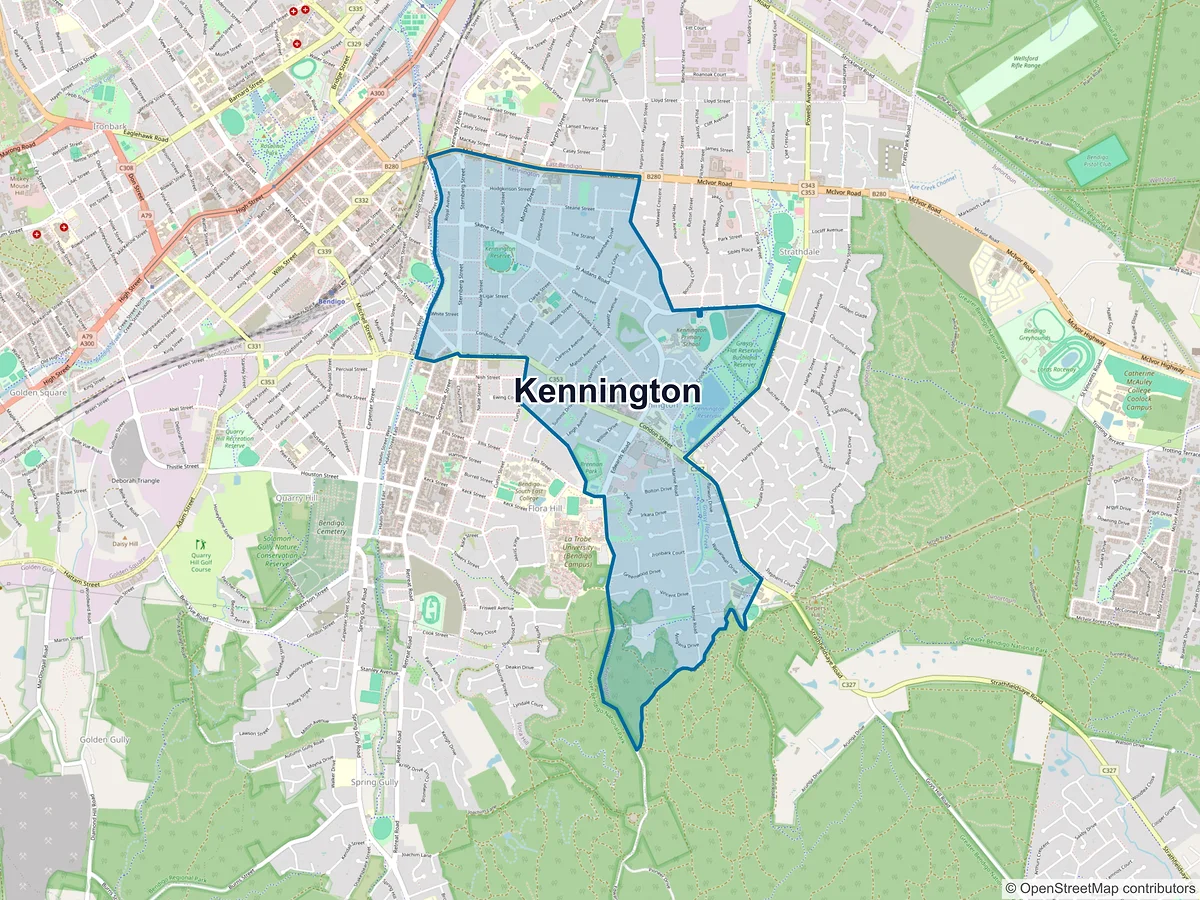 Map of Kennington, VIC, Australia