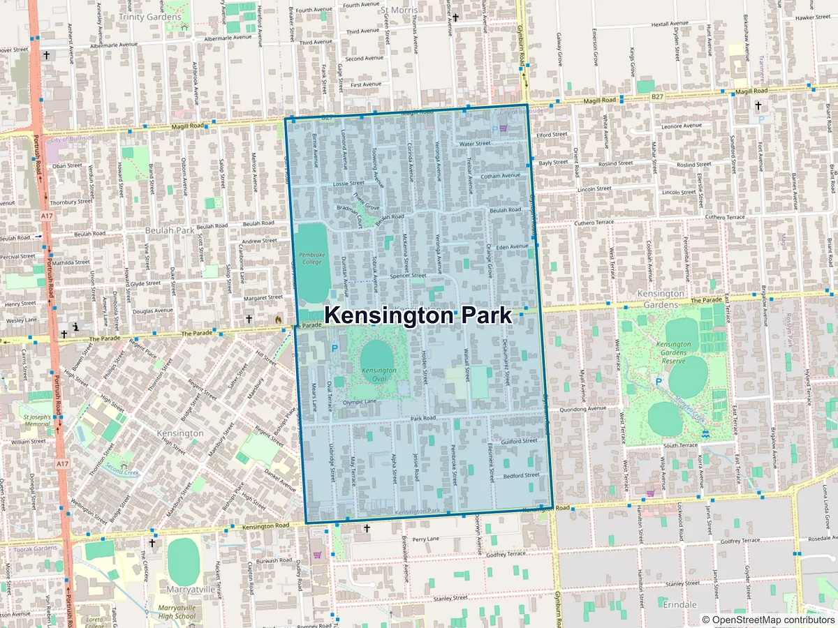 Map of Kensington Park, SA, Australia