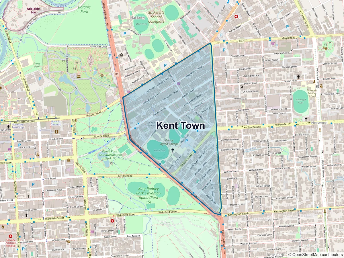 Map of Kent Town, SA, Australia